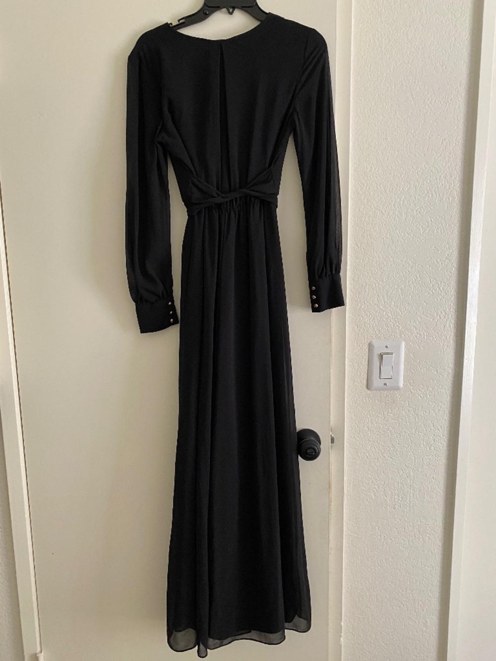 Baltic Born Black Wrap Maxi Dress with Long Sleeves - Picture 1 of 7